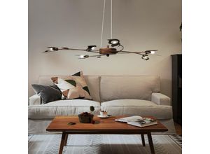 Image of Blätter Design Decken Pendel Lampe Wohn Zimmer Hänge Leuchte rost im Set inkl. led Leuchtmittel
