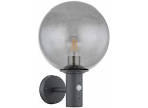 4059157181397 - Etc-shop - Außenlampe mit Bewegungsmelder anthrazit Haus Außenbeleuchtung Edelstahl Wandleuchte mit Bewegungsmelder Kugel 1x E27 LxBxH 265x25x37