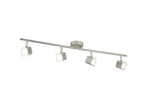 5053423161822 - Quad 4-flammiger LED-Strahler mit quadratischem Kopf und geteilter Stange satiniertes Silber - Searchlight