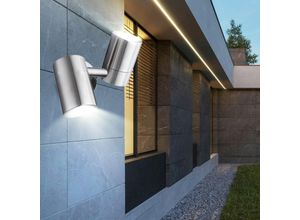 4059157223110 - Etc-shop - led Außen Bereich Wand Leuchte Edelstahl Garten Glas Strahler verstellbar 2-flg