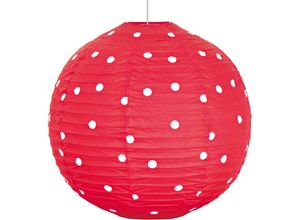 Image of Design Decken Pendel Lampe rot weiß gepunktet Kinder Zimmer Beleuchtung Kugel Hänge Lampe