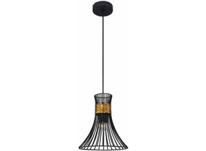 4059157190450 - Etc-shop - Design Decken Pendel Hänge Lampe Leuchte Metall-Stäbe Gold-Schwarz Kegel-Förmig