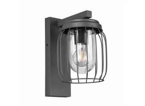 4059157317284 - Etc-shop - Lampe für Außen Wandlampe Outdoor Vintage Außenleuchte IP44 Hauswandleuchte Gitteroptik schwarz Industriell anthrazit Glas klar 1x E27