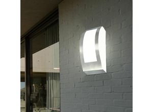 Image of Etc-shop - Design Außen Wand Lampe Garten Hof Strahler Edelstahl Leuchte im Set inkl. led Leuchtmittel