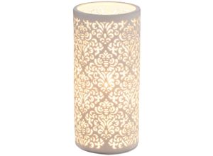 Image of Design Tisch Leuchte Beistell Wohn Zimmer Dekor Muster weiß Porzellan Lampe