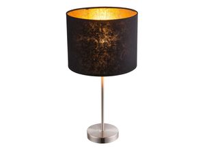 4059157225565 - Etc-shop - Lese Lampe Wohn Zimmer Tisch Lampe Schalter Beleuchtung Textil schwarz goldfärbig