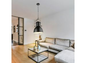 Image of Hängeleuchte Lampe Pendelleuchte Lampe Wohnzimmerleuchte Schlafzimmer, Retro Metall schwarz, 1x E27 Fassung, DxH 27x120 cm
