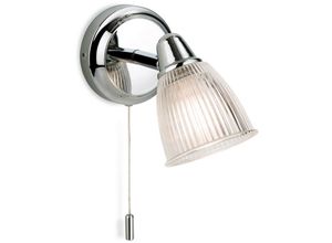 5036797152818 - Firstlight Products - Firstlight Echo - 1 Licht Bad Wandleuchte Chrom mit klarem Rippenglas IP44 G9