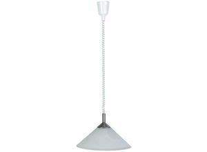 4004353052545 - BRILLIANT Lampe Ariana Pendelleuchte 40cm Rollizug eisen weiß-alabaster 1x A60 E27 60W geeignet für Normallampen (nicht enthalten) Höhenverstellbar durch Rollizug