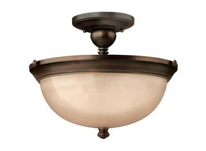 Image of Deckenleuchte Wohnzimmerlampe Lampe Stahl Glas Bronze d 38,1 cm 3 Flammig
