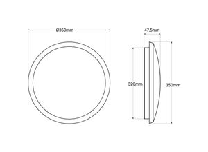 8435427124831 - Barcelona Led - Wasserdichte LED-Deckenleuchte cct - 30W - Ø35cm - 3180lm - IP65 Farbe Weiß - Weiß