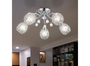 9007371479733 - Deckenleuchte Deckenlampe Kristallleuchte Schlafzimmerlampe Wohnzimmer Kristalldekor 5 flammig Acrylkristalle klar Metall silber chrom 5x E14 9007371479733 - Deckenleuchte Deckenlampe Kristallleuchte Schlafzimmerlampe Wohnzimmer Kristalldekor 5 flammig Acrylkristalle klar Metall silber chrom 5x E14