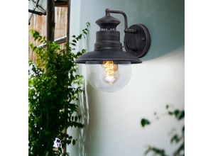 Image of Außenlampe Wandleuchte Außenwandlampe Fassadenleuchte Haustürlampe Außenwandleuchte Wandlampe, Glas Stahl, rostfarben, BxHxT 21,5 x 27 x 24,7 cm