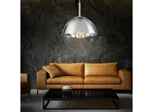 4059157232495 - Etc-shop - Design Pendel Decken Lampe Kugel Wohn Ess Zimmer Glas Hänge Leuchte silber