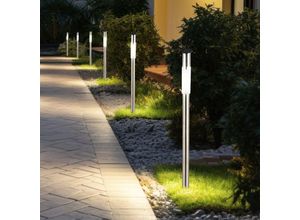 9007371503803 - - Solar Außenleuchte Erdspieß Steckleuchte Solarlampe Edelstahl Wegeleuchte Stecklampe 007 Watt led Leuchtmittel h 70 cm 6er Set