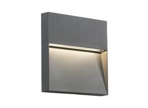 5055832951643 - Led Square Wand-   Führungsleuchte - Grau 230V IP44 4W - Knightsbridge