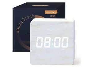 Image of Digitalwecker, led Morgenwecker Nicht tickende Digitaluhr mit Datum, Temperatur, Schlummerfunktion, Batterie- oder USB-betriebene Digitaluhr【Weißes