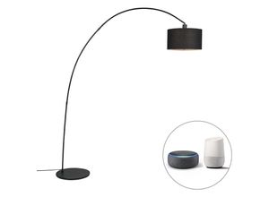 8718881119965 - Qazqa - Intelligente moderne Bogenlampe schwarz inkl A60 Wifi - Vinossa - Schwarz