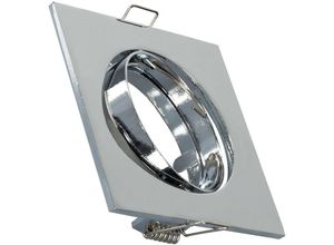 Image of Downlight-Ring Eckig Schwenkbar für LED-Glühbirne GU10 / GU5.3 ø 72 mm Chrom
