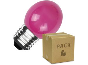 8445044071319 - Ledkia - 4er Pack LED-Glühbirnen E27 3W 300 lm G45 Rosa Einfarbig 3000K Rosa