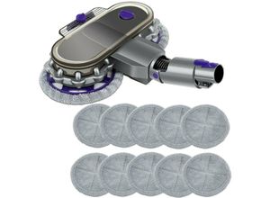 4252023210171 - Trade-Shop Wischaufsatz Wischmopp Elektrisch für Dyson V15 V11 V10 V8 V7 Staubsauger Bodenwischer mit abnehmbarem Wassertank + 10 waschbare Mopptücher