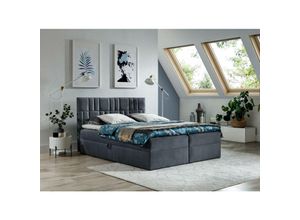 5905351277215 - Boxspringbett trezo 3 180x200 mit Bettkasten und Topper AR70821 Grau - Furnix