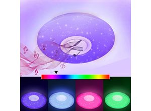 9441000428417 - Swanew - Lustre de plafond led 36W avec effet ciel étoilé télécommande haut-parleurs et musique Bluetooth