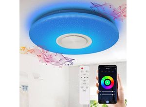 9441000424488 - SWANEW 36W LED Deckenleuchte mit Sternenhimmel-Effekt Sternenlicht Wandbeleuchtung und Bluetooth-Musik - RGB