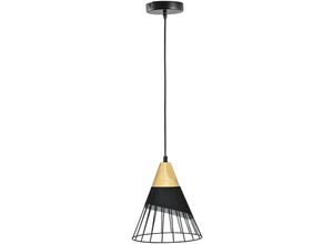 4255633510792 - Hängelampe Deckenlampe mit E27 Sockel 40 w Hängeleuchte verstellbare Pendelleuchte im Industrie Design für Flur Schlafzimmer Schwarz Ø24 x 28cm