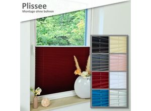 4251259483847 - Premium Klemmfix-Plissee ohne bohren Faltrollo Rollo Jalousie für Fenster Tür Blaugrün 60 cm 100 cm - Blaugrün