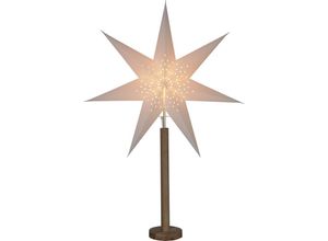 7391482023902 - Star Trading Stehlampe Weihnachtsstern Elice von Star Trading 3D Papierstern Weihnachten mit Holz-Fuß in Eiche Dekostern Stehleuchte mit Kabelschalter E14 Höhe 85 cm