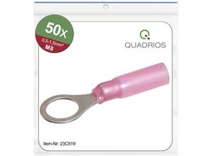 4260732285083 - ROT - Quadrios 23C519 Ringkabelschuh Querschnitt (max)=15 mm² Loch-Ø=85 mm Teilisoliert 50 St 4260732285083 - ROT - Quadrios 23C519 Ringkabelschuh Querschnitt (max)=15 mm² Loch-Ø=85 mm Teilisoliert 50 St