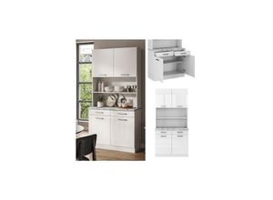 4066731256358 - Buffetküche Küchenzeile Küchenblock R-Line Weiß Hochglanz modern 100 cm Arbeitsplatte Küchenschränke Küchenmöbel 4066731256358 - Buffetküche Küchenzeile Küchenblock R-Line Weiß Hochglanz modern 100 cm Arbeitsplatte Küchenschränke Küchenmöbel