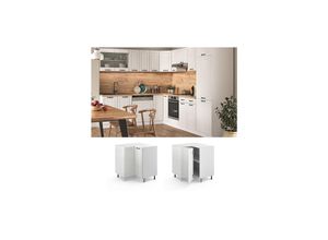 4251421971257 - Eckunterschrank 87 cm Weiß Küchenschrank Unterschrank Küchenzeile R-Line
