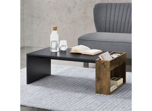 4059438578373 - [encasa] - Couchtisch Hallsberg 34x95x50 cm Schwarz Eiche dunkel encasa - Braun