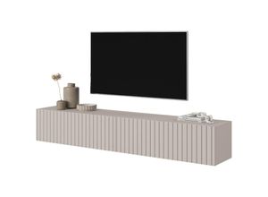 5905386048408 - Selsey - telire TV-Board hängend 175 cm Graubeige mit Lamellenfronten