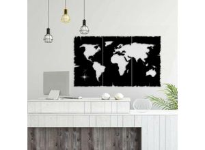 0645656384007 - Dekorativer Rahmen Welt 120x70 cm schwarz