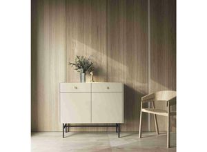 5905351293635 - FURNIX Kommode Taylie Sideboard mit zwei Schubladen und zwei Türen Creme