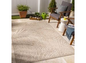 0889292381093 - Surya - Teppich Outdoor Indoor Terrasse Balkon Tropisches Muster Jute Effekt Braun und Beige 160 x 213 cm