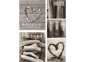 5011583077773 - Bild ART FOR THE HOME home sweet home Bilder Gr B H 80 cm x 90 cm 5 St braun (braun grau) Kunstdrucke Bilder