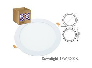 8435523821269 - Jandei - 5x Downlight led 18W 3000K Runde Embrar White Downlight Led