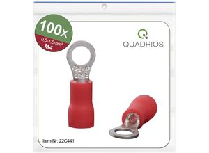 4260732281016 - ROT - Quadrios 22C441 Ringkabelschuh Querschnitt (max)=15 mm² Loch-Ø=43 mm Teilisoliert 1 Set