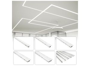 4251874631661 - LED Aluprofile Unterputz Aluminium Trockenbau Profile mit opaler Abdeckung verschiedene Breiten ALED 5 - 50mm Leuchtbreite 10 Meter   5