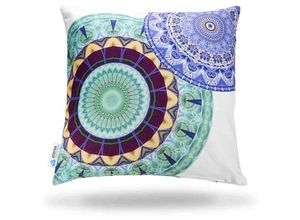 4055971046775 - Dekokissen Kissenhülle Mandala Aqua 40x40 cm - Türkis - Etérea