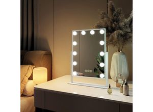 9331672350294 - Emke - Hollywood Spiegel Schminkspiegel mit Beleuchtung 12 Dimmbaren LED-Leuchtmitteln 360° Drehbar Kosmetikspiegel mit 3 Lichtfarben 7x Vergrößerung 9331672350294 - Emke - Hollywood Spiegel Schminkspiegel mit Beleuchtung 12 Dimmbaren LED-Leuchtmitteln 360° Drehbar Kosmetikspiegel mit 3 Lichtfarben 7x Vergrößerung