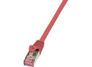 4052792021257 - ROT - LogiLink CQ2064S RJ45 Netzwerkkabel Patchkabel cat 6 s ftp 300 m Flammwidrig mit Rastnasensch