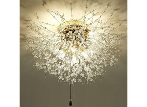 Image of [NEUWERTIG] Kristall-Deckenlampe, Moderne Feuerwerks-Kronleuchter, Dimmbare LED-Deckenlampe 3000K-6500K (inkl. Glühbirne, gold) [very good condition]
