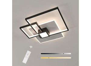 Image of Dimmbare LED-Deckenleuchte, moderne Deckenleuchte mit Fernbedienung, geometrisches Design, Deckenlampe, 53 w, 5960 lm, für Wohnzimmer, Schlafzimmer,