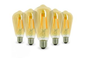 3700710813811 - Eclairage Design - Los mit 5 led-glühbirnen E27 7W ST64 2200K Typ Edison Température de Couleur Blanc chaud 2200K