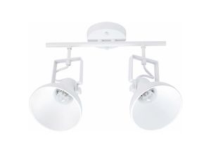 4251334889540 - Licht-erlebnisse - Weiße Deckenlampe Metall Retro verstellbar dallas Strahler - Weiß